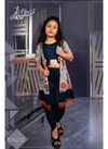Wine Colour Reeza 3 Piece Design Reyon printed Stylish Kids Collection R-01